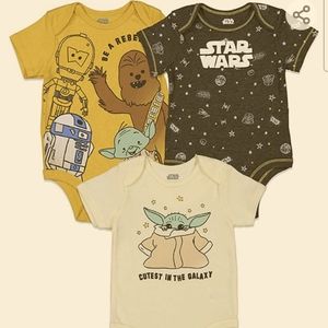 NWT 3 pack Baby Yoda Star Wars onesies